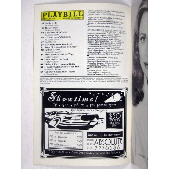 Strike Up the Band Playbill 1998 City Center Encores Lynn Redgrave Philip Bosco - Picture 5 of 9